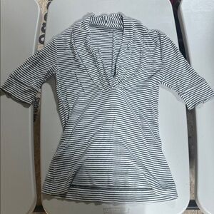 Express Black and White Striped Blouse